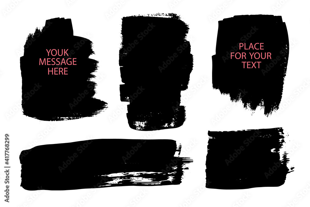 Poster masks.vector set of brushes.grunge design elements.rectangular text fields.thin dirty disaster textu
