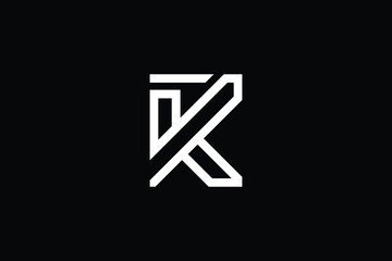 RK logo letter design on luxury background. KR logo monogram initials letter concept. RK icon logo design. KR elegant and Professional letter icon design on black background. K R RK KR