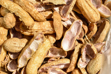 closeup of boiled peanuts shell