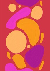 Vertical abstract painting background. Bright circles spots painted oil painting. Red shades. For registration of social networks.social networks, instagram stories, or postcard backgrounds.