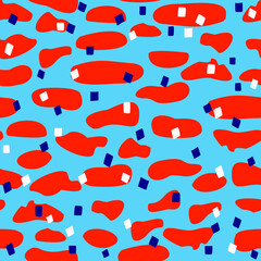 Seamless vector pattern with dots, spots, clouds, blots. Fashionable wallpaper or texture for fabric. Beautiful background for your design.