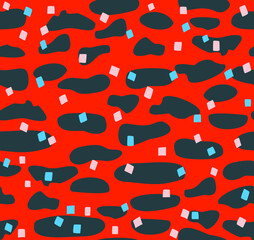 Seamless vector pattern with dots, spots, clouds, blots. Fashionable wallpaper or texture for fabric. Beautiful background for your design.