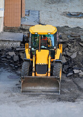 Bulldozer on construction site