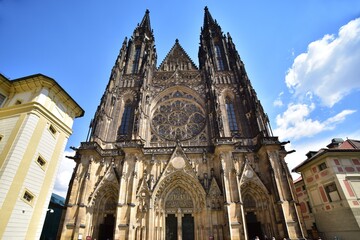 The Metropolitan Cathedral of Saints Vitus, Wenceslaus and Adalbert in Prague is part of Prague Castle, Central Bohemiax.