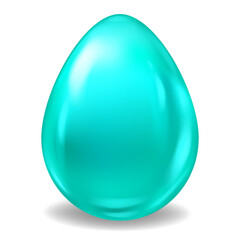 Blue Realistic Easter Egg Colored Glossy. Vector illustration isolated
