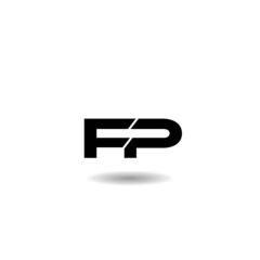 Fototapeta premium Letter FP logo with shadow
