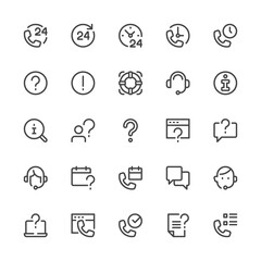 Help, Support, Phone Assistant. Simple Interface Icons for Mobile Apps. Editable Stroke. 32x32 Pixel Perfect.