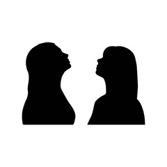 Women's Silhouette. Two Woman from side black vector