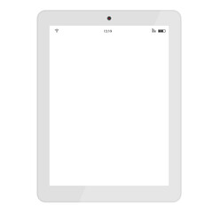 White tablet computer isolated on white background. Vector illustration