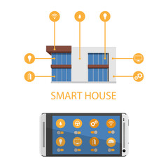 Mobile phone Smart Home House app application concept.