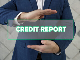  CREDIT REPORT phrase on the screen.  A credit report is a statement that has information about...