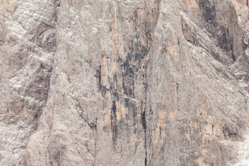 Detail of vertical Dolomites wall in Italy