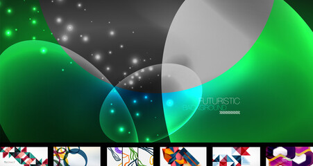 Set of vector abstract wallpapers. Abstract backgrounds for business or technology presentations, internet posters or web brochure covers