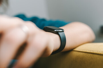 Smartwatch on girl hand