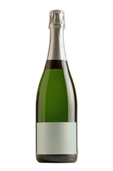 Champagne bottle isolated on white + clipping path.