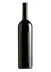A bottle of red wine, isolated on white + clipping path.