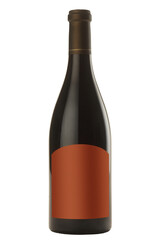 A bottle of red wine, isolated on white with clipping path.
