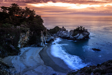 McWay Falls at Big Sur at Sunset, California