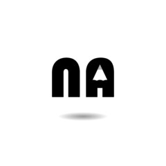 Initial Letter NA Logo Design with shadow
