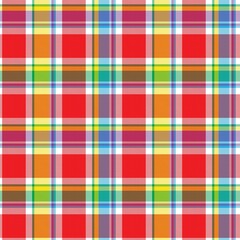Rainbow Plaid Tartan Checkered Seamless Pattern