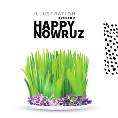 Nowruz holiday greeting card. Novruz bayram background template.