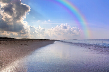 Nice seascape with rainbow