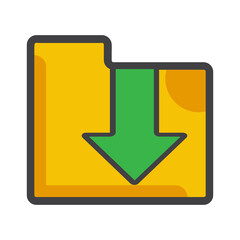 folder with download folder illustration. Flat vector icon. can use for, icon design element,ui, web, mobile app.