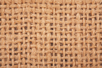 Close-up of natural burlap hessian sacking