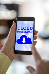 Data download concept on a smartphone