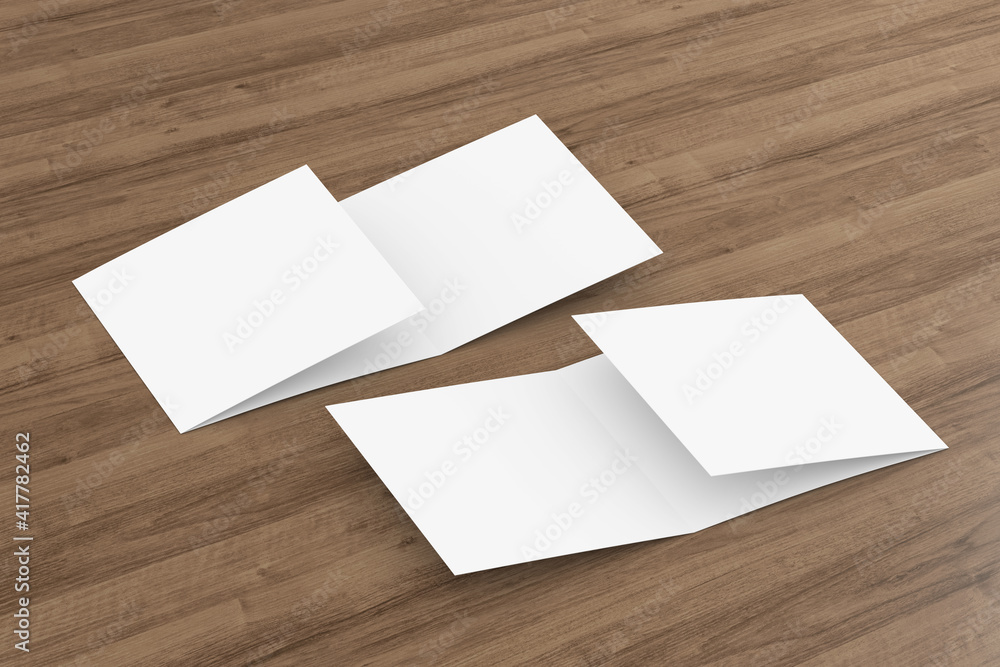 Poster trifold brochure mock up view - 3d rendering