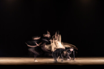 The abstract movement of the dance