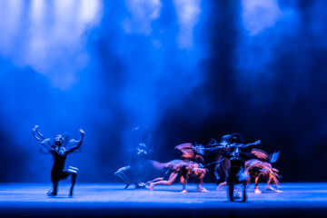 The abstract movement of the dance