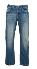Blue jeans trouser isolated on white background with clipping path.