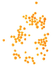 Lentils isolated on white background.