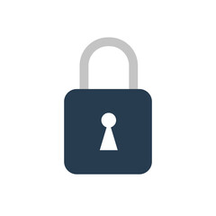Padlock with flat design style. Vector illustration.