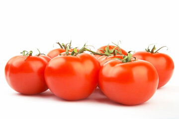 Set of ripe and juicy red tomatoes.