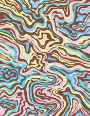 Baby Pink Beau Blue Inkscape Suminagashi Kintsugi Japanese Ink Marbling Paper Art