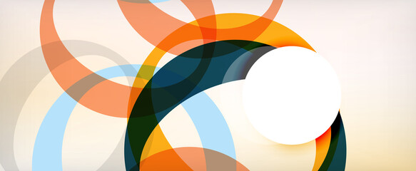 Obraz premium Ring geometric shapes, o letter repetition wallpaper. Abstract background for business or technology presentations, internet posters or web brochure covers