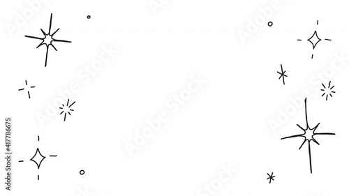 手描きの星のループアニメーション キラキラ イラスト 動画 線 シンプル かわいい 輝き Animation Poster Animati Yugoro