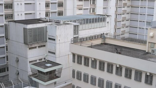 Watchtower at the male correctional reception centre in Hong Kong.