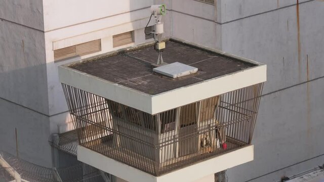 Watchtower at the male correctional Lai Chi Kok Reception Centre in Hong Kong.