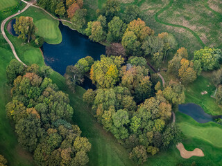 vue aérienne du golf de Rebetz dans l'Oise en France