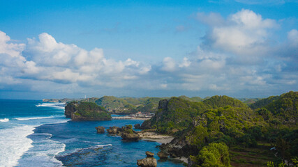 view of the sea from the top of the hill