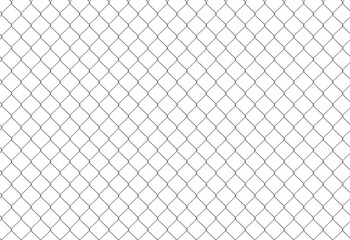 Chain Fence. Steel grid isolated on white