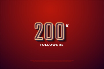 200k followers with illustrated numbers.