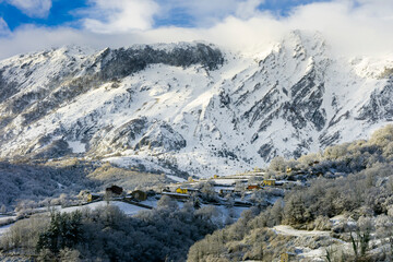 snowy landscape in Riosa, Asturias