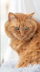 Fototapeta premium 見つめる猫 茶トラ猫