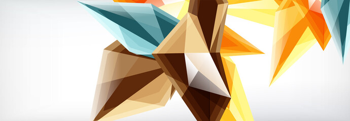 Vector 3d triangles and pyramids abstract background for business or technology presentations, internet posters or web brochure covers