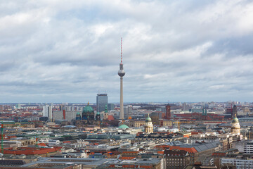 Day view of the central district of Berlin from an observation deck