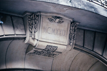 Old ornament with year in Roman numbers in Buenos Aires